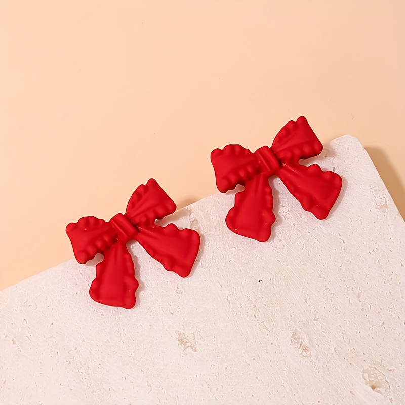 Bow Shaped Stud Earrings Vintage Style Party Accessories